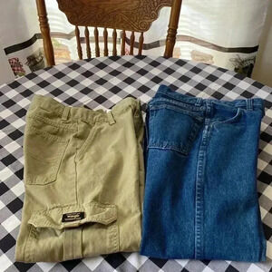Boys Bundle SZ 10 Wrangler Khaki  with adjustable  Waist &‎  Rustler Blue Jean